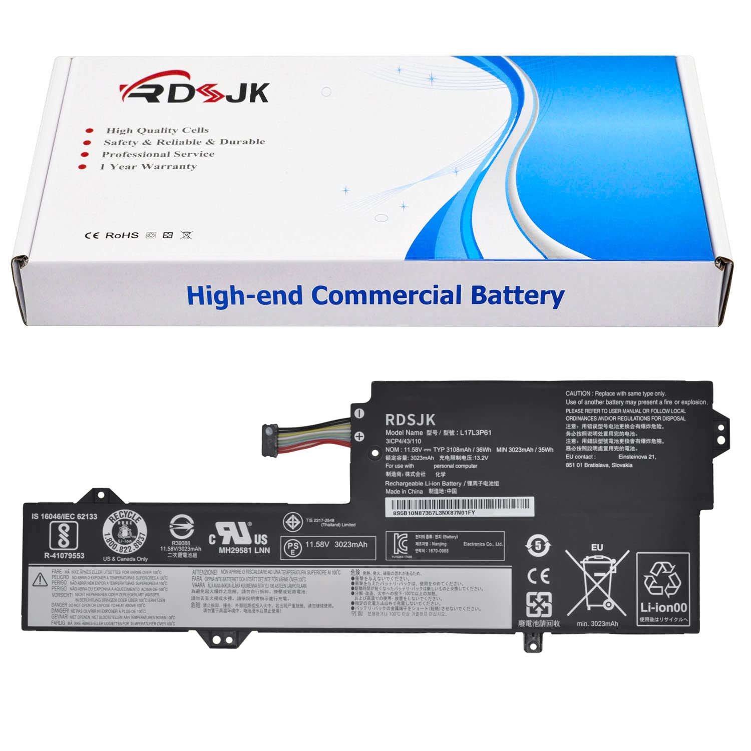 Amazon.com: L17L3P61 L17M3P61 L17C3P61 Laptop Battery for Lenovo